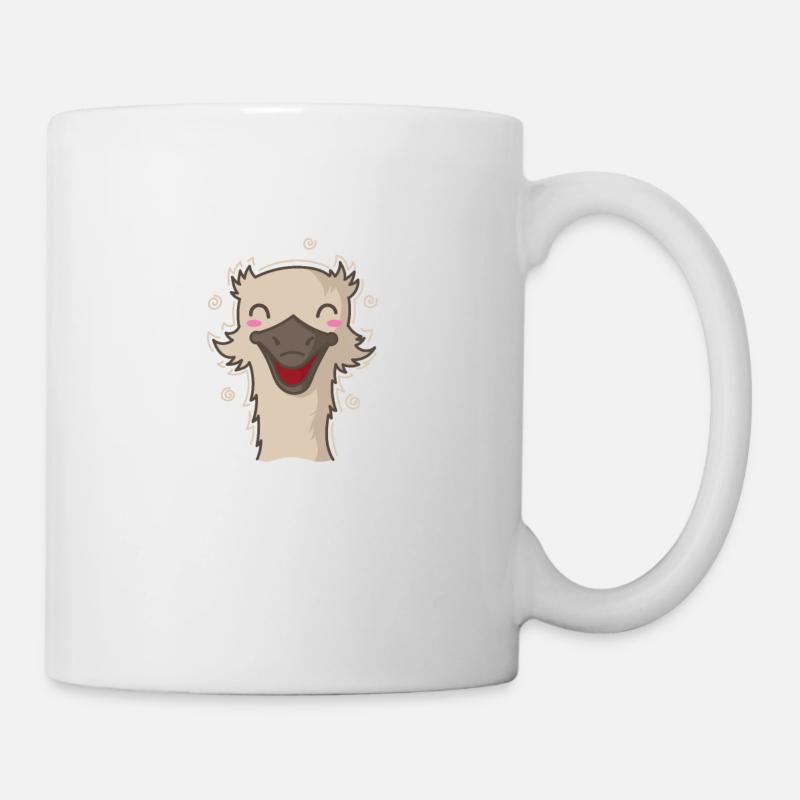 glücklicher Strauß Laufvogel Tier - Tasse - Weiß