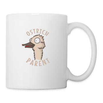 Ostrich Parent Laufvogel Strauß Natur - Tasse - Weiß - Rechts