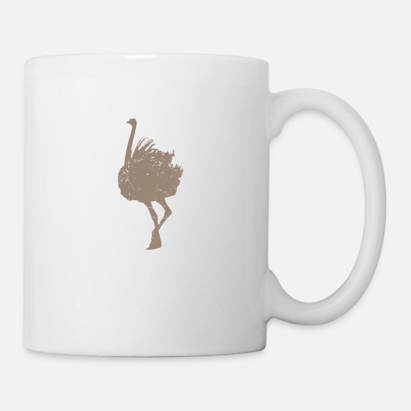 Strauß Afrika Laufvogel - Tasse - Weiß