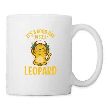 C’est une bonne journée pour voir un gros félin léopard - Mug blanc - blanc - Droite