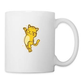 Léopard dansant grand félin prédateur Afrique - Mug blanc - blanc - Droite