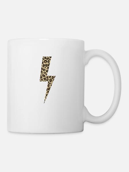 Léopard Lightning Big Cat Afrique - Mug blanc - blanc