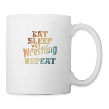 Eat Sleep Pro Wrestling Repeat Show - Mug blanc - blanc - Droite