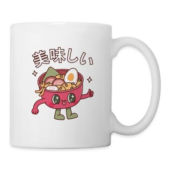Cute Bowl Of Japanese Ramen Noodles Oishii - Mug - white - Right