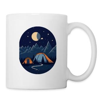 Peaceful solitude - camping in modern style - Mug - white - Right