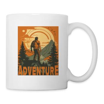 Retro Hiking Design Alpinistes et Nature - Mug blanc - blanc - Droite