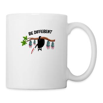 Drôle d’être différent Chat avec couteau - Mug blanc - blanc - Droite