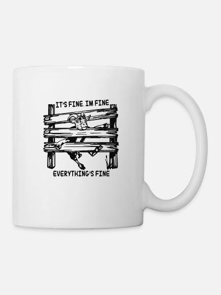 Its Fine Im Fine Everything Is Fine Goat - Mug - white