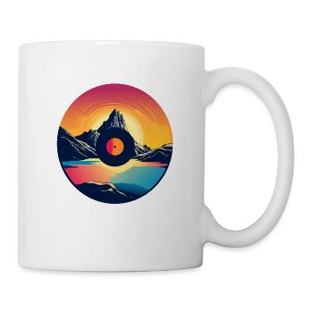 Vinyl transforms into mountain scenery - Mug - white - Right