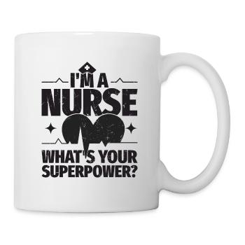 Ich bin Krankenschwester, was ist deine - Tasse - Weiß - Rechts