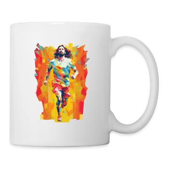 Équipe Jesus Low Poly Christian Hero - Mug blanc - blanc - Droite