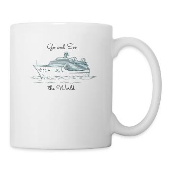 Kreuzfahrtschiff "Go and See the World" - Tasse - Weiß - Rechts