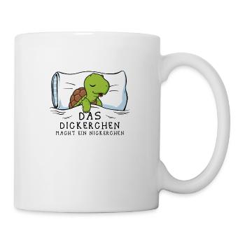 Dickerchen macht Nickerchen Schildkröte - Tasse - Weiß - Rechts