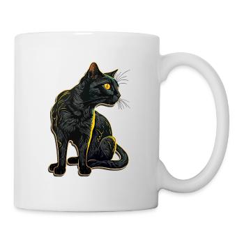 Schwarze Katze Bombay Cat Outfit für - Tasse - Weiß - Rechts