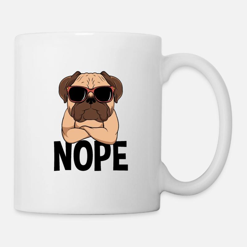 Nope Carlin Chien Nope Simple Nope - Mug blanc - blanc