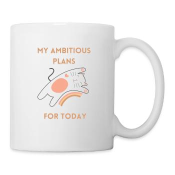 Schlafende Katze mit ehrgeizigen Plänen - Tasse - Weiß - Rechts