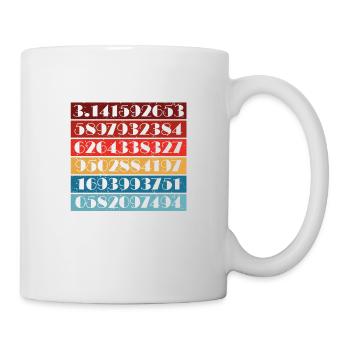 Nombres Pi colorés en blanc - Mug blanc - blanc - Droite