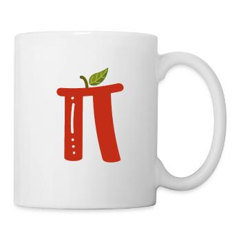 Pi comme une pomme rouge en blanc - Mug blanc - blanc - Droite