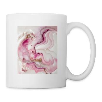 Pastellrosa und goldenes Farbwirbelmuster - Tasse - Weiß - Rechts