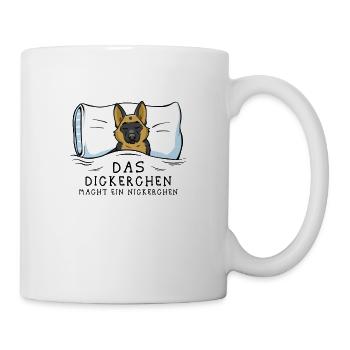 Dickerchen macht Nickerchen Schäferhund - Tasse - Weiß - Rechts