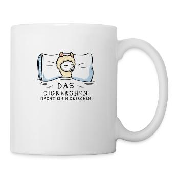 Dickerchen macht Nickerchen Lama - Tasse - Weiß - Rechts