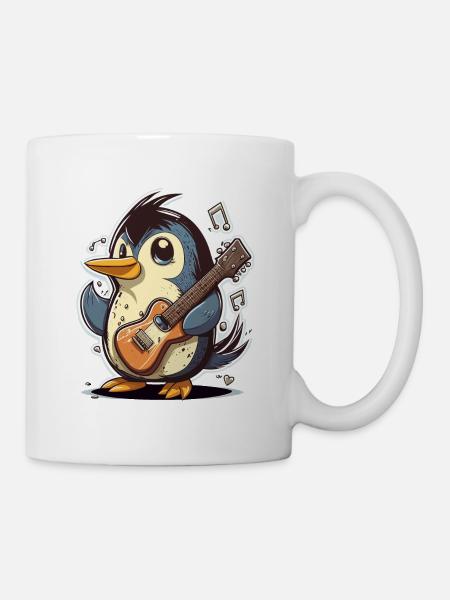 Rockin Pinguin - Tasse - Weiß