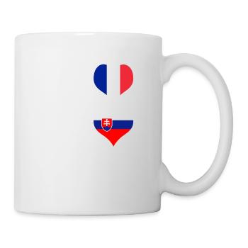 Slowakei und Frankreich 100% genial Design Flaggen - Tasse - Weiß - Rechts