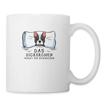 Dickerchen macht Nickerchen Bulldogge - Tasse - Weiß - Rechts