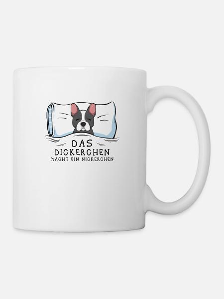 Dickerchen macht Nickerchen Bulldogge - Tasse - Weiß