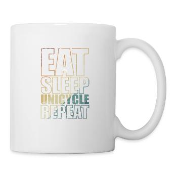 Eat Sleep Unicycle Repeat Balance Sport - Tasse - Weiß - Rechts