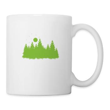 Wald mit Blättern in der Umwelt - Tasse - Weiß - Rechts