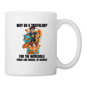 Schwimmen, Radfahren, Laufen, Triathlon, Triathlet, Leichtathletik - Tasse - Weiß - Rechts