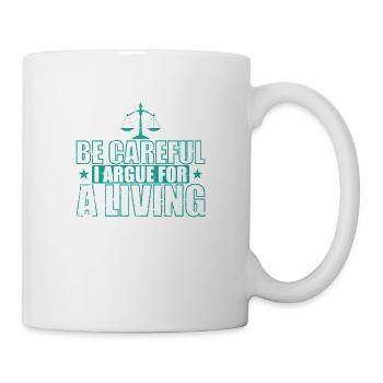 Attention je plaide pour un juriste avocat vivant - Mug blanc - blanc - Droite