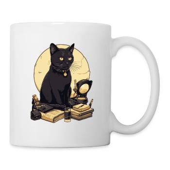 Chat noir avec des livres Bombay Cat Book Cats - Mug blanc - blanc - Droite