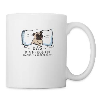 Dickerchen macht Nickerchen Mops - Tasse - Weiß - Rechts