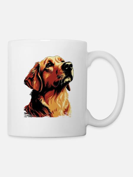 Labrador Hunde Mama und Labfather Papa Golden - Tasse - Weiß