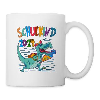 Dinos Schultüte Einschulung Schulkind 2024 - Tasse - Weiß - Rechts