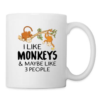 I Like Monkeys And Maybe Like 3 People - Mug - white - Right