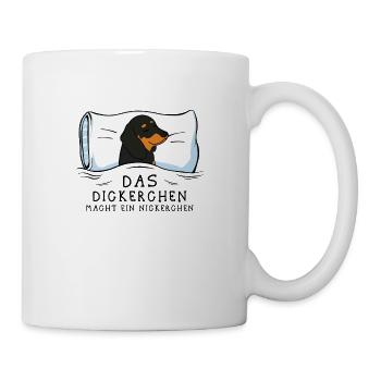 Dickerchen macht Nickerchen Dackel - Tasse - Weiß - Rechts