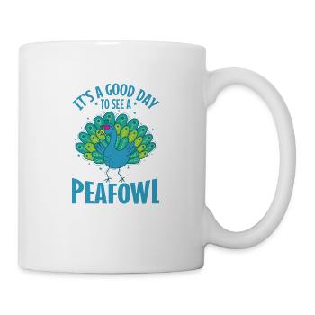C’est une bonne journée pour voir un Vogel de paon - Mug blanc - blanc - Droite