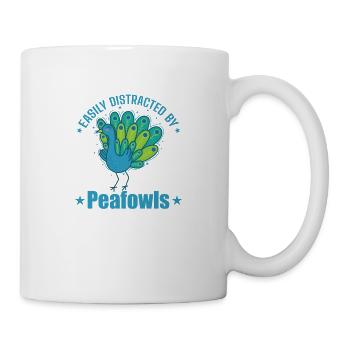 Easily Distracted by Peafowls Vogel Federn - Tasse - Weiß - Rechts
