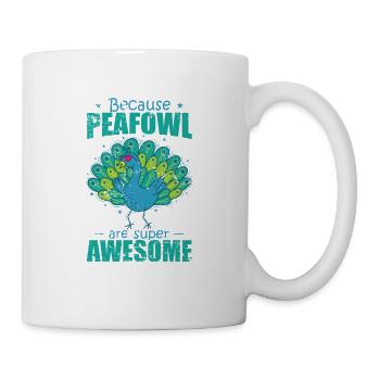 Parce que les paons sont des oiseaux super géniaux - Mug blanc - blanc - Droite