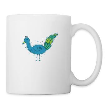 Peacock Animal Colorful Bird Feathers - Mug - white - Right