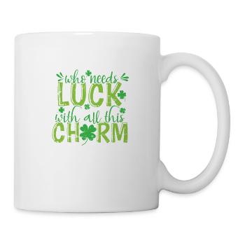 Qui a besoin de chance avec tout ce charme - Mug blanc - blanc - Droite