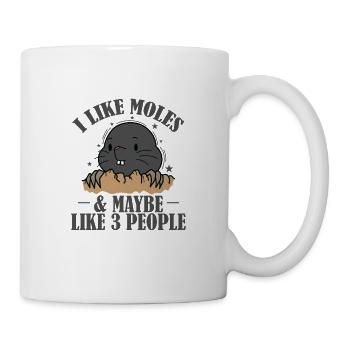 J’aime les taupes et peut-être 3 personnes Natur Tier - Mug blanc - blanc - Droite