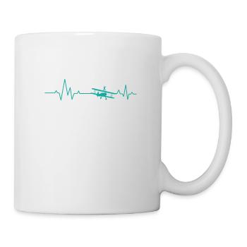 Herzschlag fürs Wingwalking Herzschlaglinie - Tasse - Weiß - Rechts