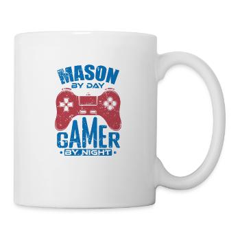 Mason by Day Gamer my Night Handwerker Beruf - Tasse - Weiß - Rechts