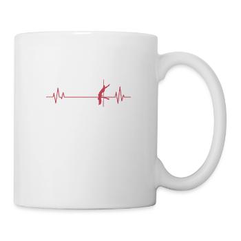 Herzschlaglinie Pole Dance Stange Sport - Tasse - Weiß - Rechts