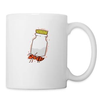 La fourmi porte des insectes industrieux épandeurs - Mug blanc - blanc - Droite