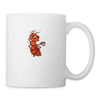 Fourmi buvant du café insectes industrieux - Mug blanc - blanc - Droite